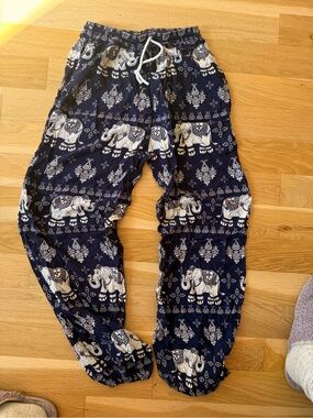 Navy Elephant Print Lounge Pants